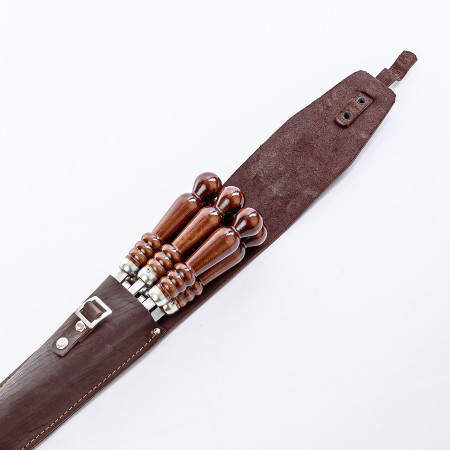 A set of skewers 670*12*3 mm in brown leather case в Саранске